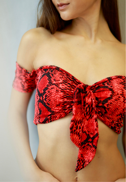 Top taneczny Eli Short Snake Red